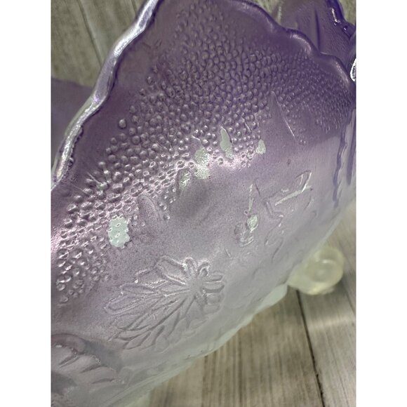 Vtg Jeanette Flashed Purple Ombre Footed Lombardi Fruit Bowl Unique Color 10"x5" - Picture 6 of 13